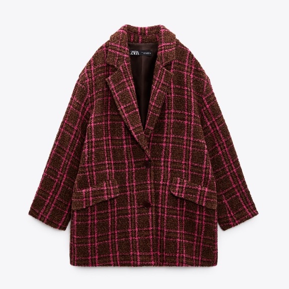 NWT Zara Women Plaid Coat Jacket Blazer - Picture 2 of 12